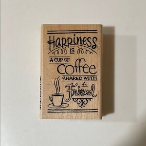 Wooden Coffee Stamp with Black Design